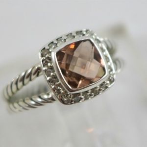 DAVID YURMAN Smoky Quazt Diamond Albion Ring, 6.75